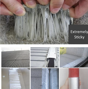 Aluminum Foil Butyl Rubber Tape Self Adhesive Waterproof for Roof Pipe Marine Repair
